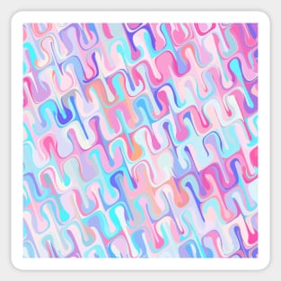 Groovy Trippy Pink and Blue Waves Sticker